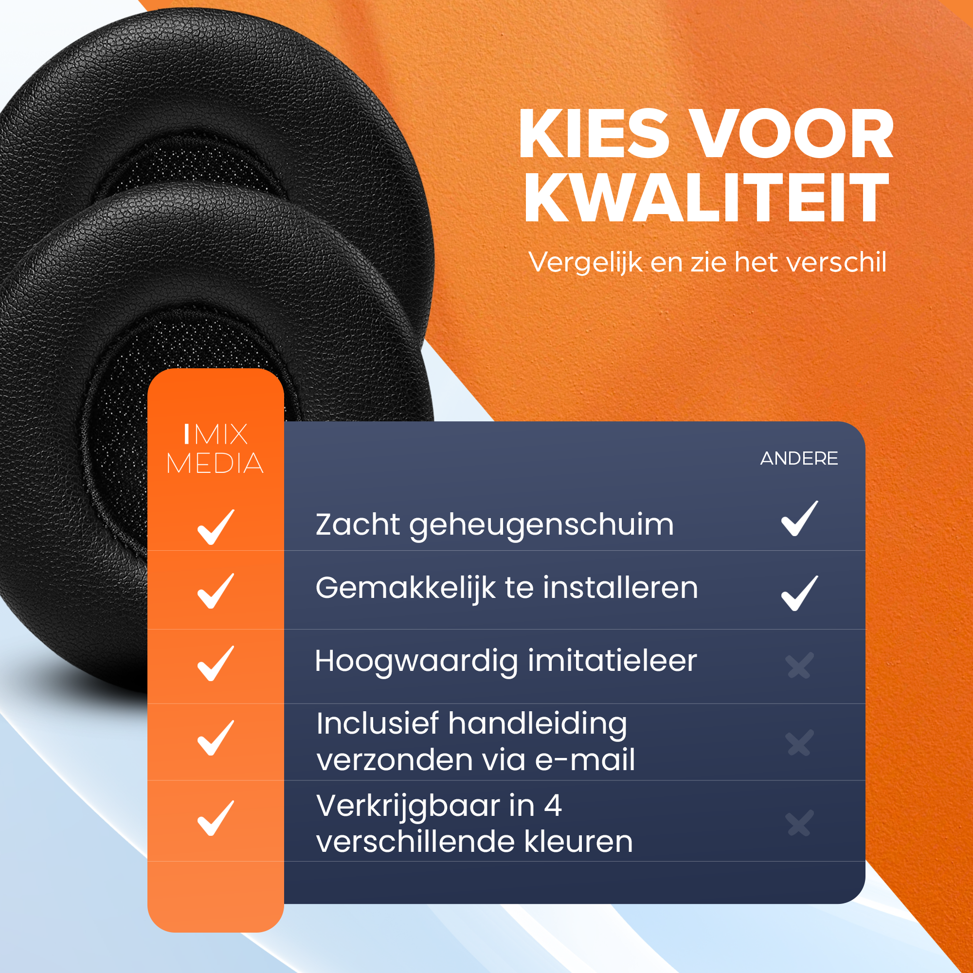Oorkussens voor Beats By Dr. Dre Solo 2.0/3.0 wireless