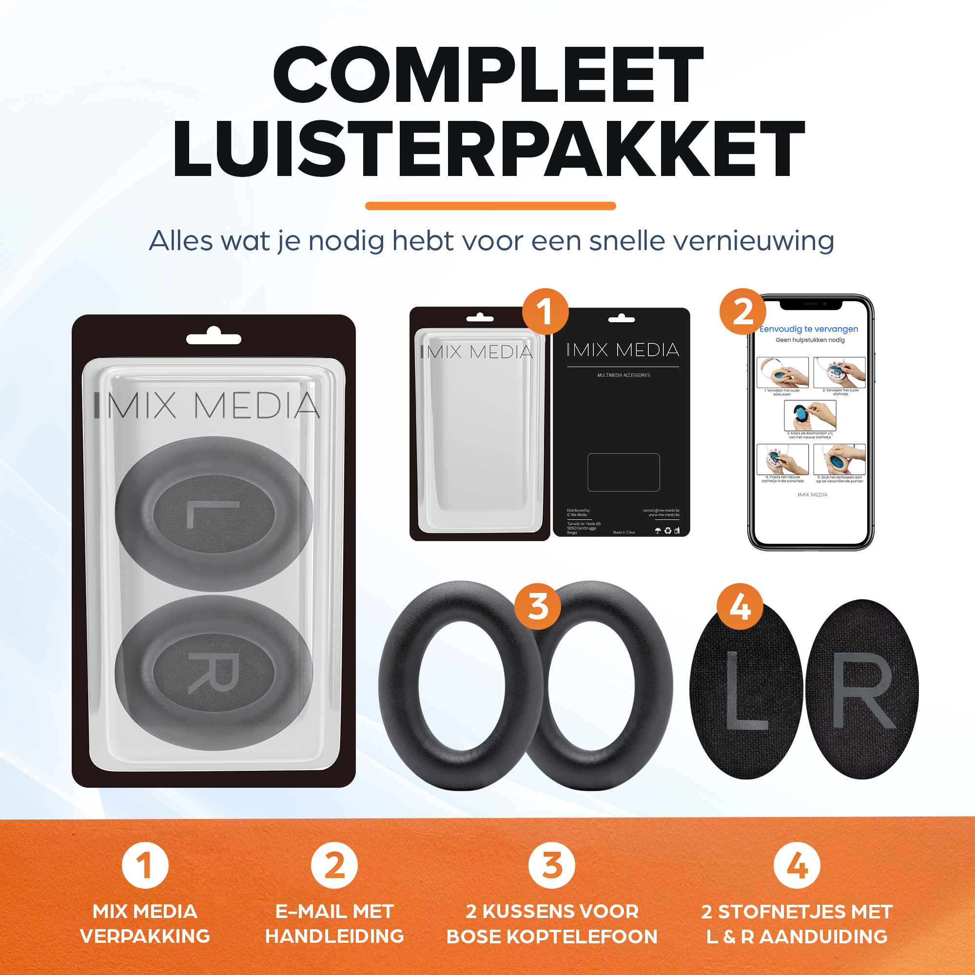 Oorkussens geschikt voor Bose QC 45 / QC SE