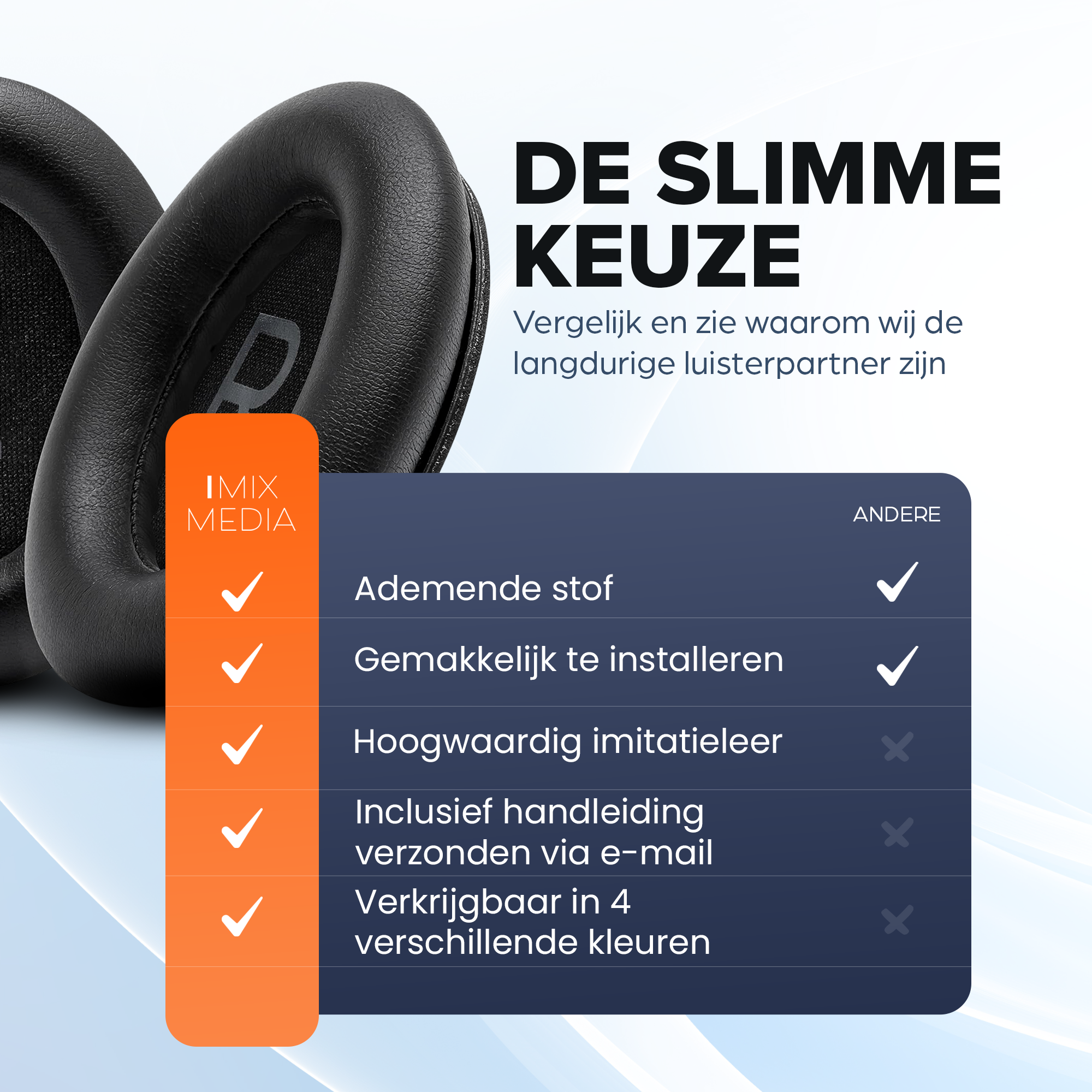 Oorkussens geschikt voor Bose QC 45 / QC SE