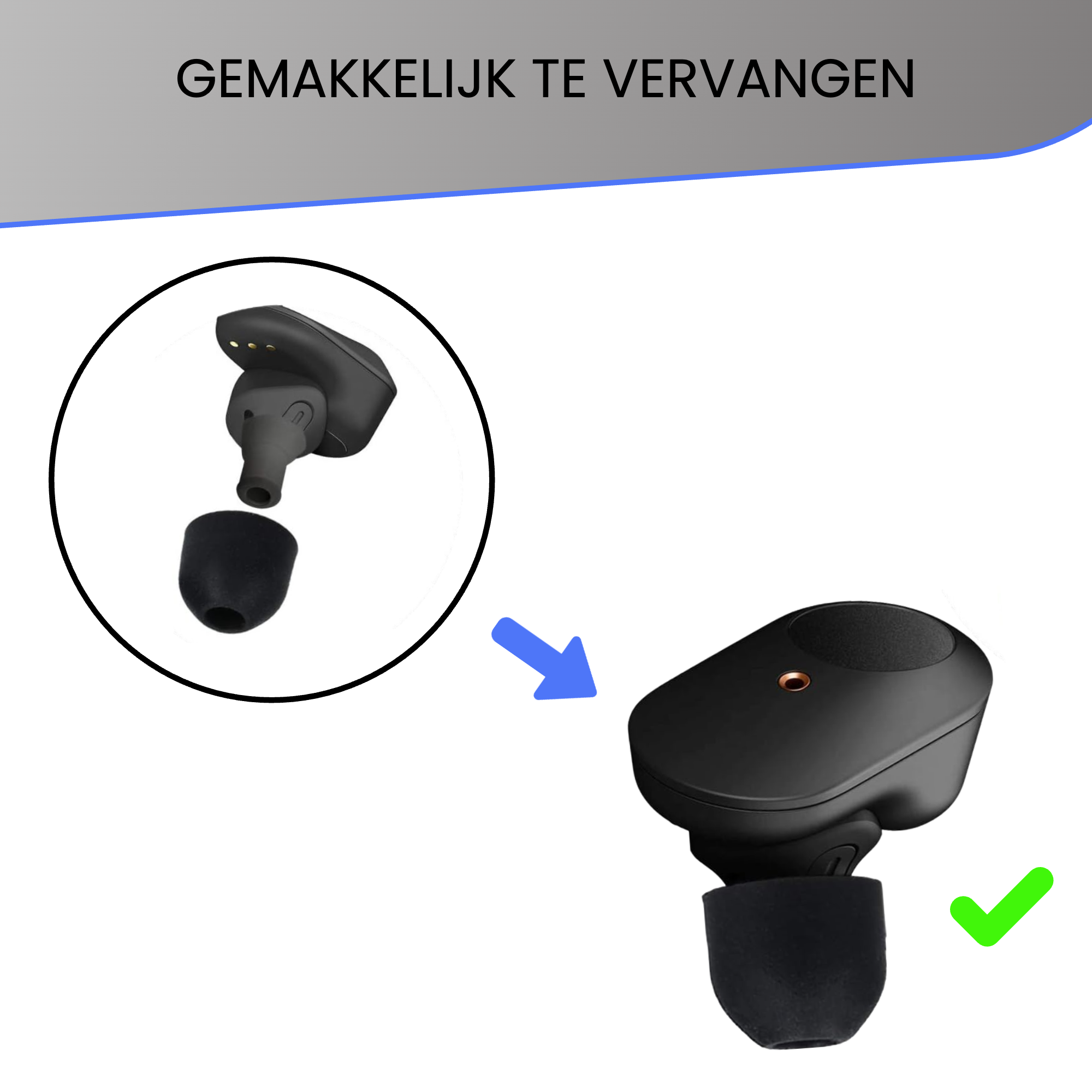 Oordopjes geschikt voor Sony WF-1000XM4 - Sony vervanging eartips - 5 paar oordopjes geschikt voor Sony WF-1000XM5 Zwart