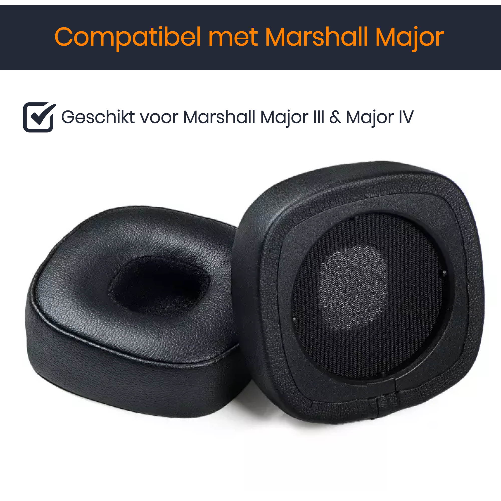 Oorkussens geschikt voor Marshall Major III & Marshall Major IV Zwart