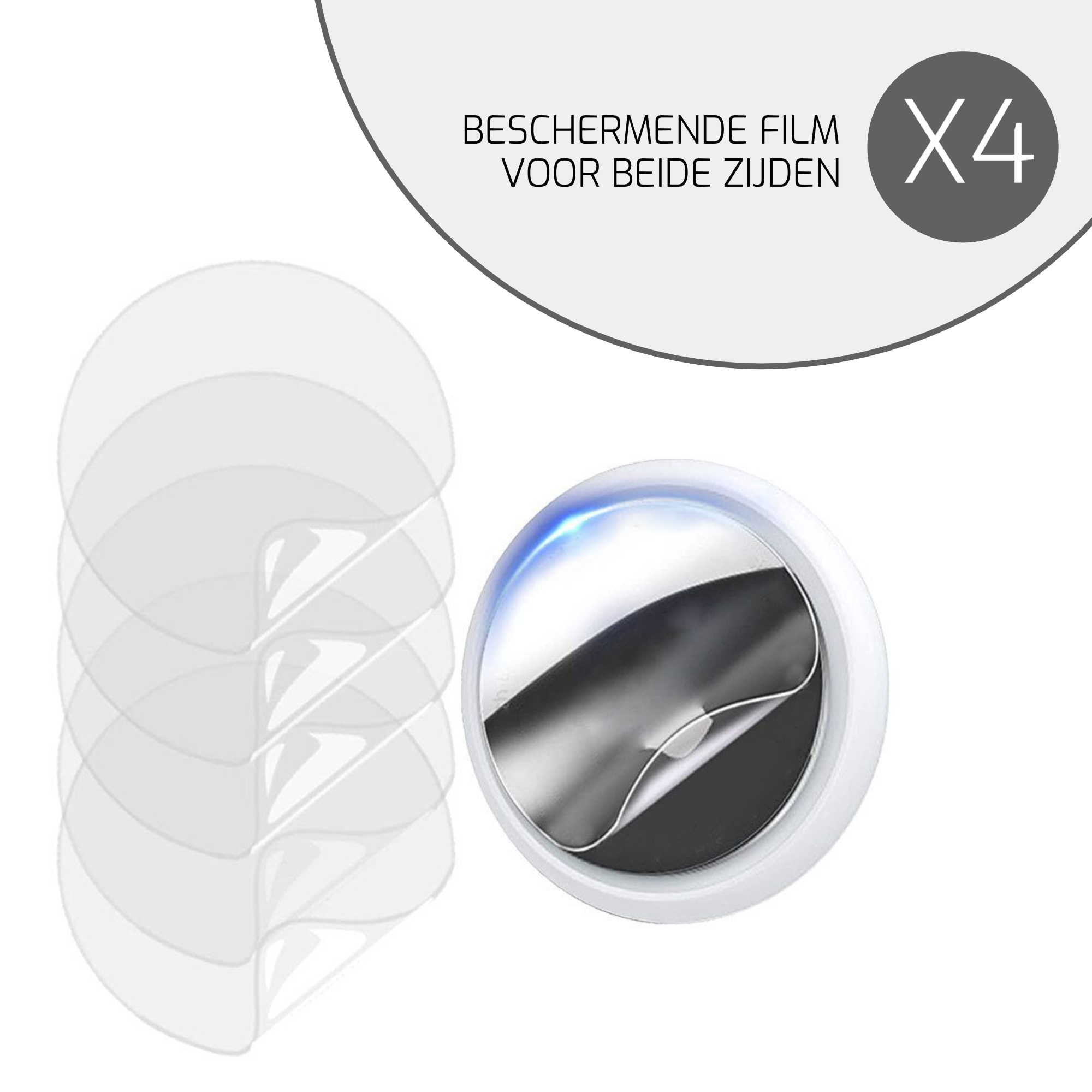 Sleutelhangers voor Apple Airtag (x4) + beschermende film (x4)