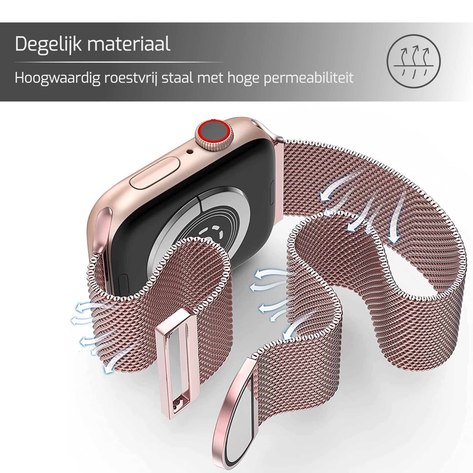 Milanees bandje voor Apple watch Series 1, 2, 3, 4, 5, 6, 7, SE, 38/40/41mm en 42/44/45mm