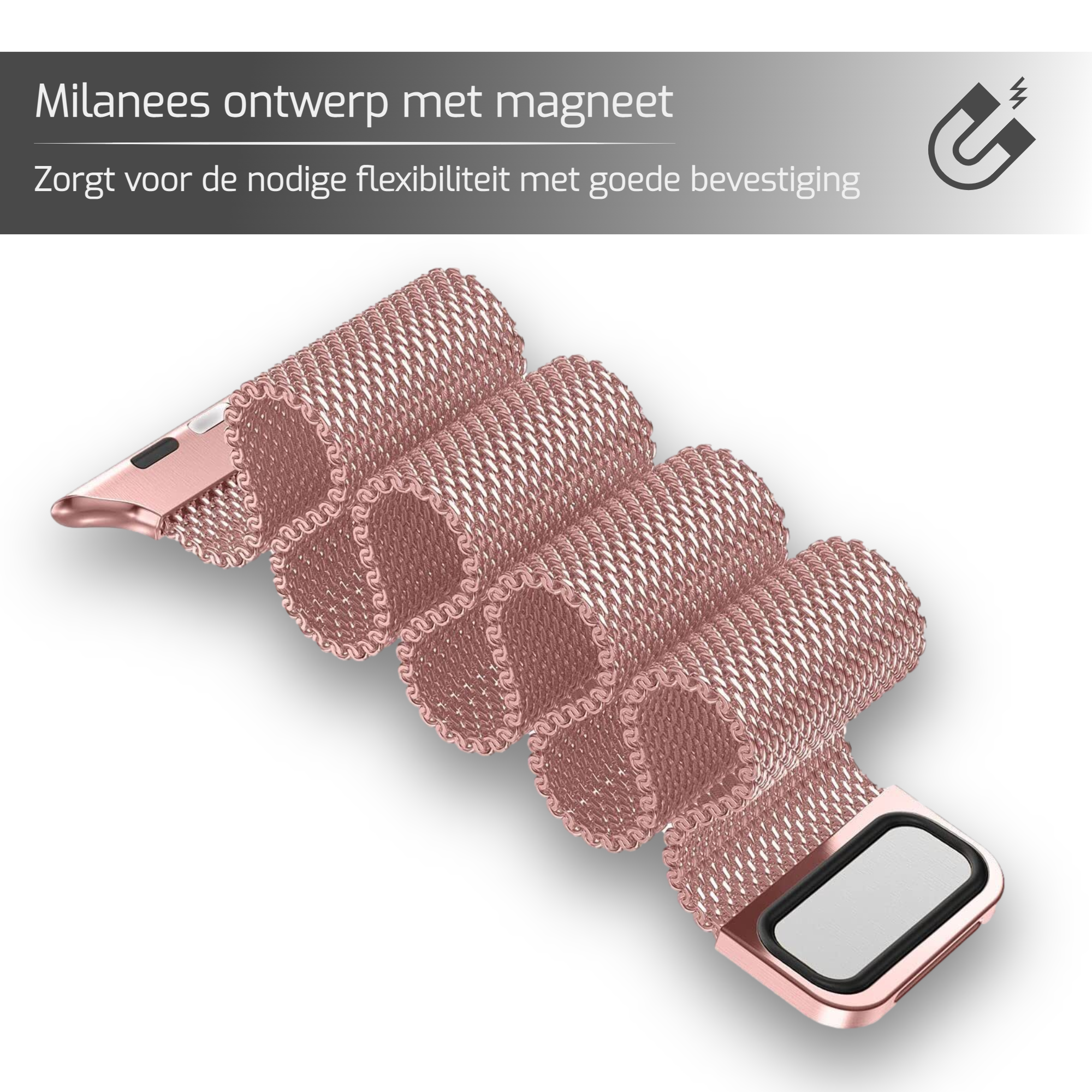 Milanees bandje voor Apple watch Series 1, 2, 3, 4, 5, 6, 7, SE, 38/40/41mm en 42/44/45mm