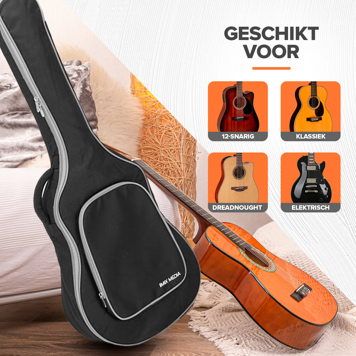 Gitaartas voor elektrische, klassieke of akoestische gitaar