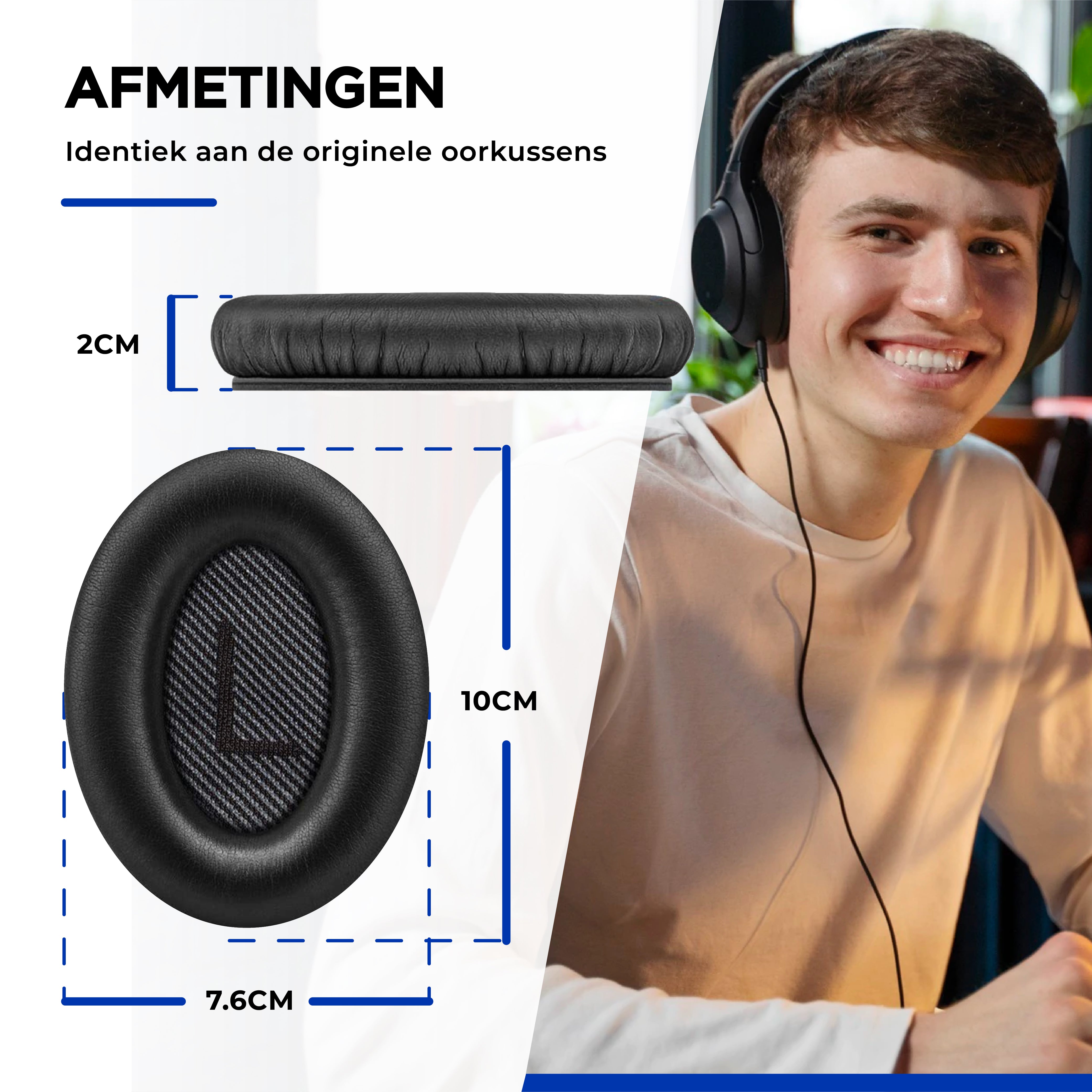 Oorkussens voor Bose QuietComfort 35 ii / 35 / 25 / 15 / 2 / AE2 / AE2W / AE2I - Bose Soundlink - Soundtrue
