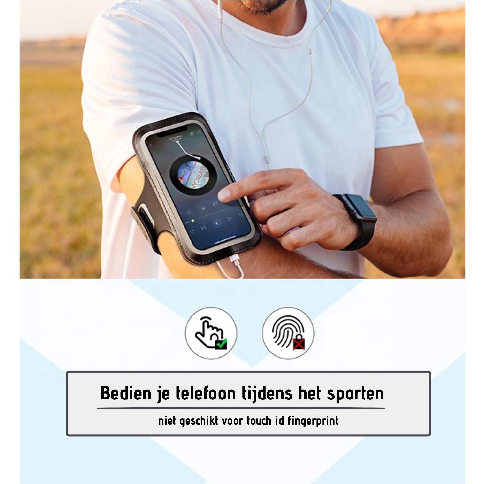 Telefoonhouder voor joggers en hardlopers