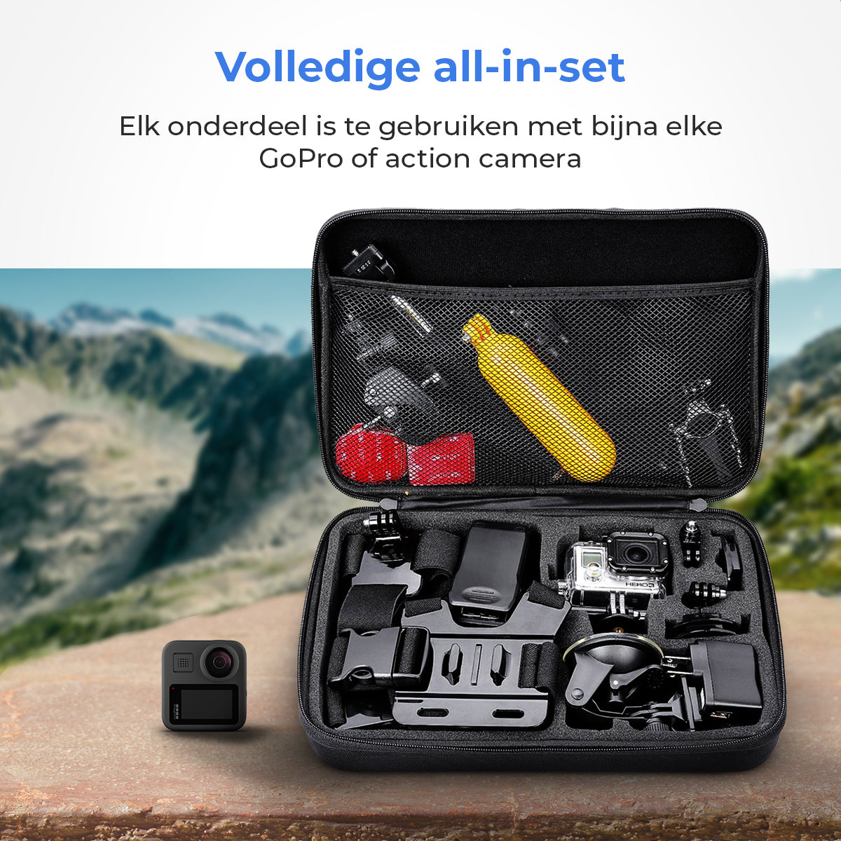 GoPro Accessoires Set 65 in 1 - GoPro Accessoires - Action camera accessoires kit - GoPro Mount kit