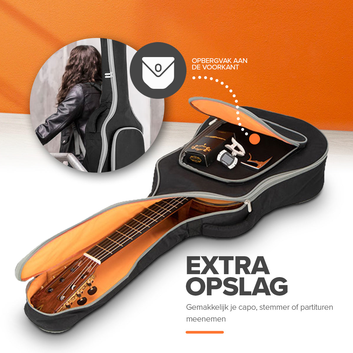 Gitaartas - Gitaarhoes - Gitaarzak voor elektrische, klassieke of akoestische gitaar