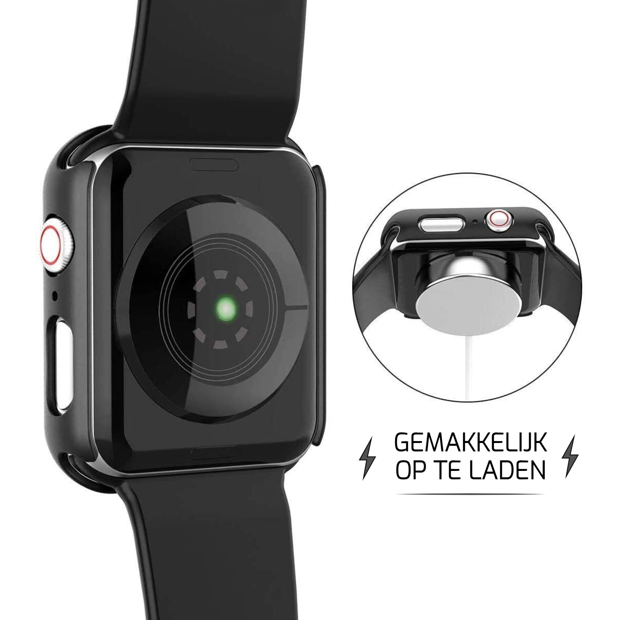 Tempered glass + beschermhoes voor Apple watch (x2)